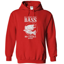 Load image into Gallery viewer, All About That Bass No Treble Hooks - T Shirt - red_f9686538-e369-4f7a-be58-03ef47aa3999