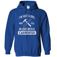 Load image into Gallery viewer, Just a Girl Who Fell in Love With a Carpenter - T Shirt - royalblue_08c6b65c-ed32-41a4-8b4e-72a5ffb6e34d