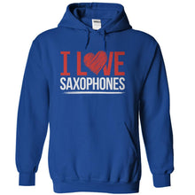 Load image into Gallery viewer, I Love Saxophones - T Shirt - royalblue_19e1fd9c-164d-4439-bed1-550626c95d78