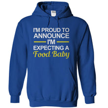 Load image into Gallery viewer, I'm Proud To Announce I'm Expecting A Food Baby - T Shirt - royalblue_2a9d92f7-2863-42f6-9444-a65633824684