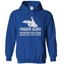 Load image into Gallery viewer, Finger Guns - Supporting Your 2nd Amendment Rights - T Shirt - royalblue_319bbd80-4843-4fed-8971-af4f22f4f269