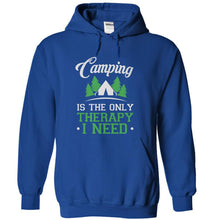 Load image into Gallery viewer, Camping is the Only Therapy I Need - T Shirt - royalblue_383cbca5-85ca-4f59-933a-47a0f7d93b56
