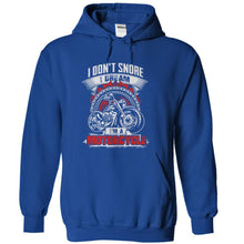 Load image into Gallery viewer, I Don't Snore. I Dream I'm A Motorcycle. - T Shirt - royalblue_3c61fe4d-881d-4eb6-9452-9a14e141d984