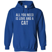 Load image into Gallery viewer, All You Need Is Love And A Cat - T Shirt - royalblue_4130cca5-7c1e-4060-8ab5-a692d789e777