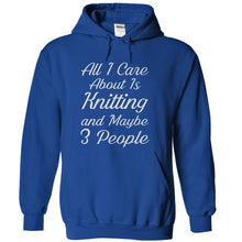 Load image into Gallery viewer, All I Care About Is Knitting - T Shirt - royalblue_42b10a91-f47b-403d-9220-8b4d728e815c