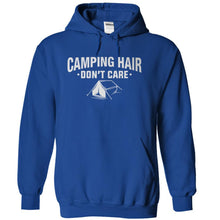 Load image into Gallery viewer, Camping Hair Don't Care - T Shirt - royalblue_58572492-e33d-4972-b9ef-4f63071c3da7