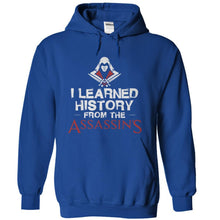 Load image into Gallery viewer, I Learned History From the Assassins - T Shirt - royalblue_591e1d51-0bed-42e1-961f-cc7da4a3915f