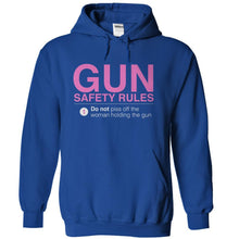 Load image into Gallery viewer, Gun Safety Rules - T Shirt - royalblue_5aef1b9d-3b51-4eb6-8644-fc3075cab5a1