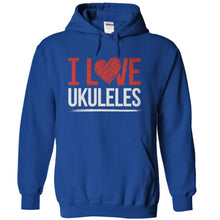 Load image into Gallery viewer, I Love Ukuleles - T Shirt - royalblue_69e41623-df5b-46be-90ec-3168237f0886