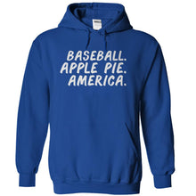 Load image into Gallery viewer, Baseball. Apple Pie. America. - T Shirt - royalblue_76412dc1-c489-49fe-b5b2-a69c62b953bd