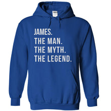 Load image into Gallery viewer, James. The Man. The Myth. The Legend. - T Shirt - royalblue_7927b6dd-dc9c-46c6-b3a0-02285dd0571b