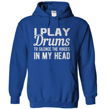 Load image into Gallery viewer, I Play Drums To Silence The Voices In My Head - T Shirt - royalblue_7c49b578-2c28-42ba-8765-10f2dc1046be
