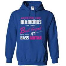 Load image into Gallery viewer, Bass Guitars Are A Girl's Best Friend - T Shirt - royalblue_81e4dac8-9226-4949-9e12-e133f55cc272