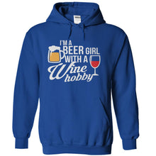 Load image into Gallery viewer, I'm A Beer Girl With a Wine Hobby - T Shirt - royalblue_8d314c7c-355c-4767-b427-eab0fb213977