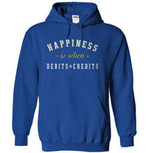 Load image into Gallery viewer, Happiness is Debits = Credits - T Shirt - royalblue_9a14c822-1791-4e3e-b027-178c1a61f805