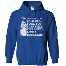 Load image into Gallery viewer, Don't Let The Bald Head Fool You - Drums - T Shirt - royalblue_9bcd5122-64c5-4fa2-ae43-44ccd99d787a