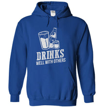 Load image into Gallery viewer, Drinks Well With Others - T Shirt - royalblue_a4421d0b-6a55-457b-ae98-5456bd02ee93
