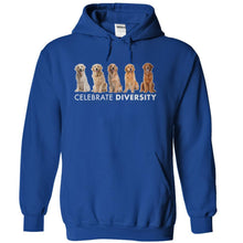 Load image into Gallery viewer, Celebrate Diversity - Golden Retrievers - T Shirt - royalblue_abc16838-6b3e-413d-a266-6527a7662da9