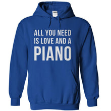 Load image into Gallery viewer, All You Need is Love and a Piano - T Shirt - royalblue_b001b692-c5c8-4814-9324-60f23cef7fef
