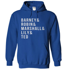 Load image into Gallery viewer, Barney &amp; Robin &amp; Marshall &amp; Lily &amp; Ted - T Shirt - royalblue_c03575ee-fccb-4460-851d-547494924d48