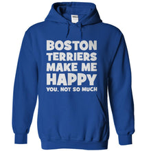 Load image into Gallery viewer, Boston Terriers Make Me Happy - T Shirt - royalblue_f6fabb30-e9dc-41d6-82bf-53290ec1243c