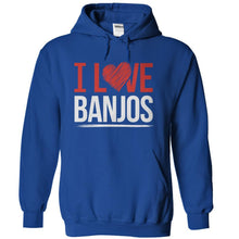 Load image into Gallery viewer, I Love Banjos - T Shirt - royalblue_fcb02baa-934c-4c2c-876d-f3e5d7a7d09b