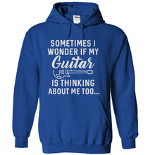 Load image into Gallery viewer, I Wonder If My Guitar Is Thinking About Me Too - T Shirt - royalblue_ff55fe66-3f9e-464b-847f-393c1d66d0c3