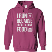 Load image into Gallery viewer, I Run Because I Really Love Food - T Shirt - sangria_358d7ebc-d90f-4075-a544-a960cedb6674