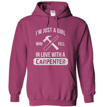 Load image into Gallery viewer, Just a Girl Who Fell in Love With a Carpenter - T Shirt - sangria_b74a7222-a17b-43dd-ae50-96703283b7fe