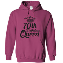 Load image into Gallery viewer, 70th Birthday Queen - Black &amp; White - T Shirt - sangria_e2284796-a378-477e-b20d-f5b03e89fa5b