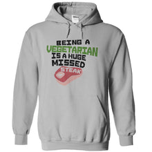 Load image into Gallery viewer, Being A Vegetarian Is A Huge Missed Steak - T Shirt - sportgrey_06fcc4b4-8114-41d6-8f21-4022a68b28f2