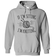 Load image into Gallery viewer, If I'm Sitting, I'm Knitting - T Shirt - sportgrey_647f5466-a12c-40d7-9432-e7627edee93f