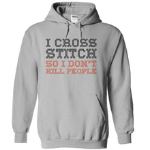 Load image into Gallery viewer, I Cross Stitch So I Don't Kill People - T Shirt - sportgrey_835982f0-cbea-4572-89bf-3a6a3f2f49a8
