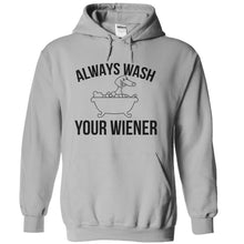 Load image into Gallery viewer, Always Wash Your Wiener - T Shirt - sportgrey_9ceec9f0-f7a4-4118-a662-db36edcc398f