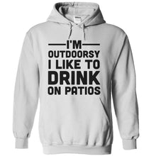 Load image into Gallery viewer, I'm Outdoorsy. I Like To Drink On Patios - T Shirt - white_25a8644d-c1c9-4b14-9f46-78b5c5c12eb9