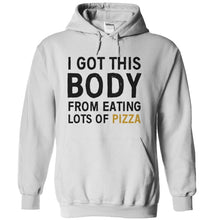 Load image into Gallery viewer, I Got This Body From Eating Lots Of Pizza - T Shirt - white_5e12db4b-4d2c-4c7e-b3e0-f5cfccba2f79