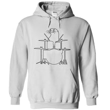 Load image into Gallery viewer, Drum Playing Otter - T Shirt - white_88c31813-e71f-4b90-90e0-14431df553b5