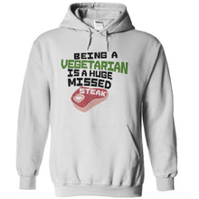 Load image into Gallery viewer, Being A Vegetarian Is A Huge Missed Steak - T Shirt - white_c3c6c99f-9504-43a8-8692-4703a2d03dff