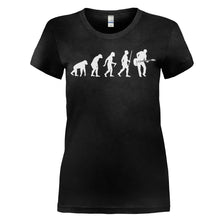 Load image into Gallery viewer, Evolution - Guitar - T Shirt - women_black_0c081975-19f2-4bc5-81ad-a0d06433e75e