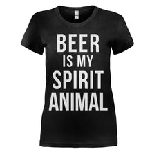 Load image into Gallery viewer, Beer Is My Spirit Animal - T Shirt - women_black_6d0a9274-0fdc-415b-a05f-667465ee71d2