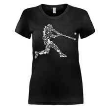 Load image into Gallery viewer, Baseball Player - T Shirt - women_black_d9c51377-066d-438c-83ed-4778076c8123