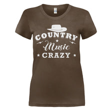 Load image into Gallery viewer, Country Music Crazy - T Shirt - women_brown_8a7e2203-718a-4df6-ada9-ddd573c09290