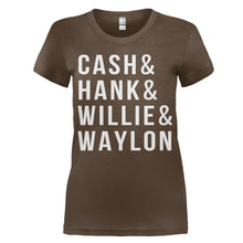 Load image into Gallery viewer, Cash&amp;Hank&amp;Willie&amp;Waylon - T Shirt - women_brown_a832ce45-40b8-4829-8007-2af92dc2f46e