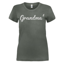 Load image into Gallery viewer, Grandma To The Fifth Power - T Shirt - women_charcoal_8793d903-90da-4a4c-8dba-fc309ef6a7db