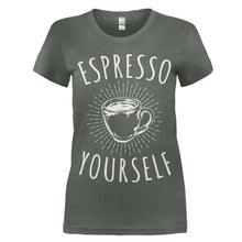 Load image into Gallery viewer, Espresso Yourself - T Shirt - women_charcoal_8c0517df-dd6b-42e1-ab32-b1c6141f5b2e