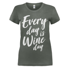 Load image into Gallery viewer, Every Day Is Wine Day - T Shirt - women_charcoal_a6e7cf42-9927-46a7-8553-45e06f8515d4