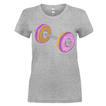 Load image into Gallery viewer, Donut Barbell - T Shirt - women_heathergrey_3e38c32a-87e6-4863-8543-7e0b97868691