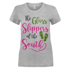 Load image into Gallery viewer, Flip Flops - The Glass Slippers Of The South - T Shirt - women_heathergrey_59421fff-d20f-4fec-81df-6c5dc4337c32