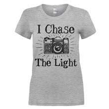 Load image into Gallery viewer, I Chase The Light - Photography - T Shirt - women_heathergrey_651dd728-9d7c-49df-b453-50bac766148a