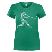 Load image into Gallery viewer, Baseball Player - T Shirt - women_kellygreen_f9c3bcae-da03-4e90-ba8d-958d9268d377